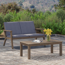 Load image into Gallery viewer, Avacyn - Outdoor Loveseat And Coffee Table Set With Cushions - Dark Gray