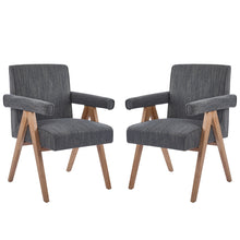 Load image into Gallery viewer, Contemporary Poppy Fabric Dining Armchair With Rubberwood Legs