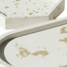 Load image into Gallery viewer, Resin Handmade Trinket Trays (Set of 3) - Gold / White