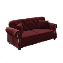 Load image into Gallery viewer, Upholstered Chesterfield Sofa With Nailhead Trim And Rolled Armrests
