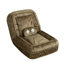 Load image into Gallery viewer, Upholstered Human Dog Bed And Pets, Bean Bag Floor Sofa With Massage Pillow, 5 Adjustable Positions & 2 Soft Pillows