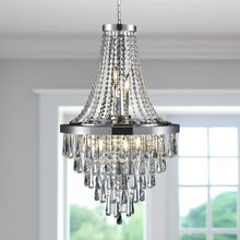 Load image into Gallery viewer, Ten Light Metal Chandelier With Shades - Amber