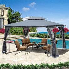 Load image into Gallery viewer, Patio Gazebo Tent With Ventilated Double Roof And Mosquito Net For Backyard Or Garden