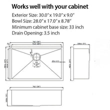 Load image into Gallery viewer, Undermount Steel Kitchen Sink, Deep Single Bowl Basin