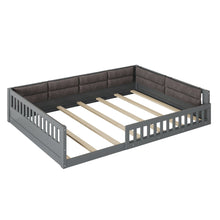 Load image into Gallery viewer, Upholstered Platform Bed With Guardrail And Pillow