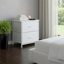 Load image into Gallery viewer, Fabric Metal And Wood Two Drawer Dresser - White