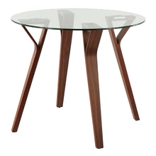 Load image into Gallery viewer, Folia - Mid-Century Modern Round Dinette Table - Walnut / Clear