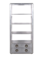 Load image into Gallery viewer, Four Tier Bookcase With Two Drawers - Silver