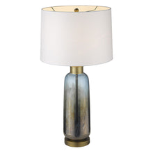 Load image into Gallery viewer, Glass Table Lamp With White Empire Shade - Steel Blue