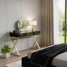 Load image into Gallery viewer, Mirrored Dresser - Black / Gold