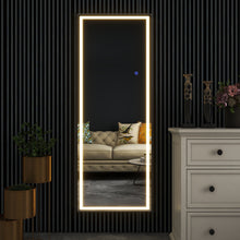 Load image into Gallery viewer, Aluminum Freestanding Ornate Framed Accent Mirror - White