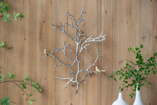 Load image into Gallery viewer, Metal Branch Wall Sculptures With Bird Accents (Set of 2) - Silver Multi
