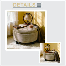 Load image into Gallery viewer, Storage Round Footstool Table Ottoman