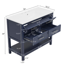 Load image into Gallery viewer, Bathroom Vanity With Ceramic Sink, Tip Out Tray & 2 Full Extension Drawers