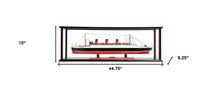 Load image into Gallery viewer, Hand Painted RMS Queen Mary Large Display Case Model Boat - Black / Red