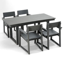 Load image into Gallery viewer, 5 Piece Outdoor Dining Set, Table With Umbrella Hole And 4 Armrest Chairs