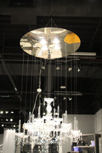 Load image into Gallery viewer, Candle Style Four Light Metal And Glass Ceiling Light - Nickel / Ivory / Clear