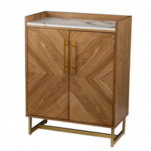 Load image into Gallery viewer, Retro And Faux Marble Wine Cabinet - Brown