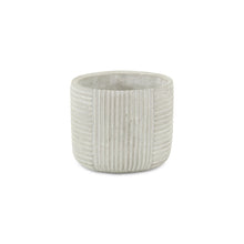 Load image into Gallery viewer, Striped Round Pot Planter - Light Gray