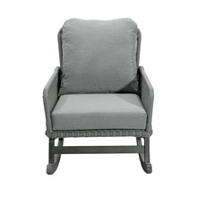 Load image into Gallery viewer, Contemporary Minimalist Wicker Rocking Chair With Soft Cushions And Durable Wooden Frame