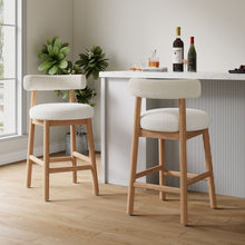 Load image into Gallery viewer, Counter Stool For Kitchen, Dining & Cafe (Set of 2) - Natural / Beige