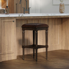 Load image into Gallery viewer, Square Stool With Upholstered Seat