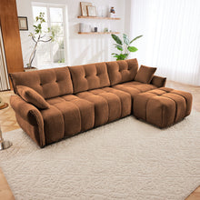 Load image into Gallery viewer, Sofa Set With Ottoman And Pillows, Textured, High Resilience Cushions