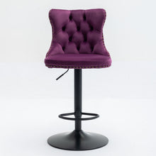 Load image into Gallery viewer, Swivel Barstools Adjusatble Seat Height, Modern Upholstered Bar Stools With Backs Comfortable Tufted For Home Pub And Kitchen Island (Set of 2)