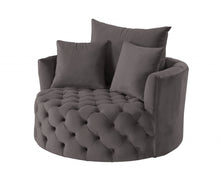 Load image into Gallery viewer, Velvet Solid Color Swivel Barrel Chair - Gray