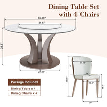 Load image into Gallery viewer, Table With Rotating Tray Scratch & Heat For Kitchen & Restaurant, 4 Chairs - White