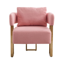 Load image into Gallery viewer, Modern Decorative Chair Teddy Fleece Upholstered And Metal Foot