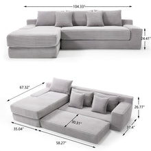Load image into Gallery viewer, Modern L - Shaped Sectional Couch With Memory Foam