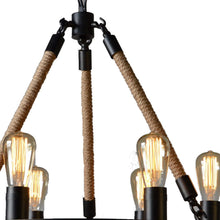 Load image into Gallery viewer, Unique Statement Six Light Metal Chandelier - Brown / Black