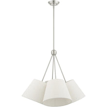 Load image into Gallery viewer, 26" Four Light Dimmable Chandelier With Shades - Nickel