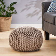 Load image into Gallery viewer, Moro - Knitted Round Pouf With Pumpkin Shape