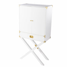Load image into Gallery viewer, 30" Corner Display Stand With One Shelf And One Drawer - White