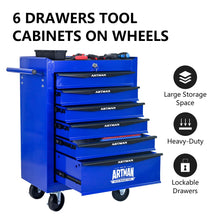 Load image into Gallery viewer, Rolling Metal Tool Chest With Drawers, Steel Storage Cabinet With Ball Bearing Slides