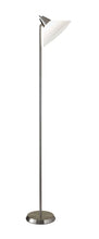 Load image into Gallery viewer, Elemental Metal Torchiere With White Cone Shade - Brushed Steel