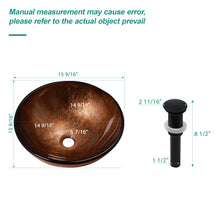 Load image into Gallery viewer, Artistic Tempered Glass Vessel Sink With Pop Up Drain