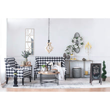 Load image into Gallery viewer, Farmhouse Chandeliar Distressed Pendant French Country Wood Chandelier For Living Room Foyer, Bulb Not Included - Antique Cream