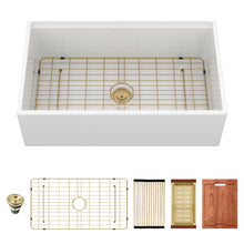 Load image into Gallery viewer, Workstation Single Bowl, Apron Front Kitchen Sink - White