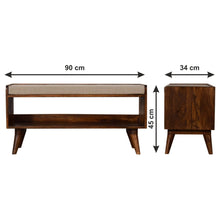 Load image into Gallery viewer, Solid Wood Bench With Upholstered Sea