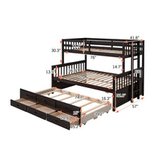 Load image into Gallery viewer, Bunk Bed With Twin Size Trundle And Drawers