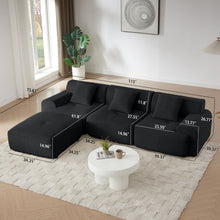 Load image into Gallery viewer, L Shaped Modular Sectional Sofa Corduroy And Movable Ottoman