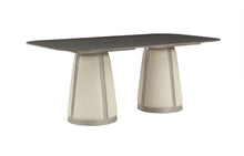 Load image into Gallery viewer, Kasa - Sintered Stone Top Dining Table - Stone Gray / Champagne
