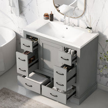 Load image into Gallery viewer, Modern Bathroom Vanity With Sink, 6 Drawers, Adjustable Shelf