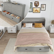 Load image into Gallery viewer, Full Murphy Bed With Storage Drawers, Charging Station, Foldable Panels, And Silent Swivel Wheels