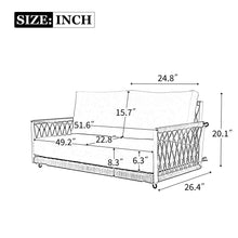 Load image into Gallery viewer, Outdoor Swing Sofa With Soft Cushions For Patio - Beige