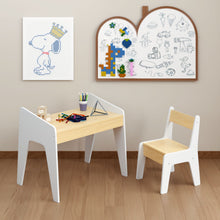 Load image into Gallery viewer, Table Set With 1 Chair, Children Study Table For Ages 2 - 8 - White