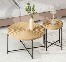 Load image into Gallery viewer, Coffee And End Table Set Waterproof Cover, Distressed Cylindrical Design, Legs Classic Rustic Charm (Set of 2)